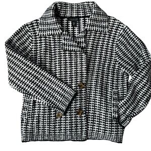 Zac & Rachel Black and White Checkered Cardigan Woman’s SZ M